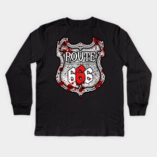 Route 666 I Road to Hell I Satanic  product Kids Long Sleeve T-Shirt